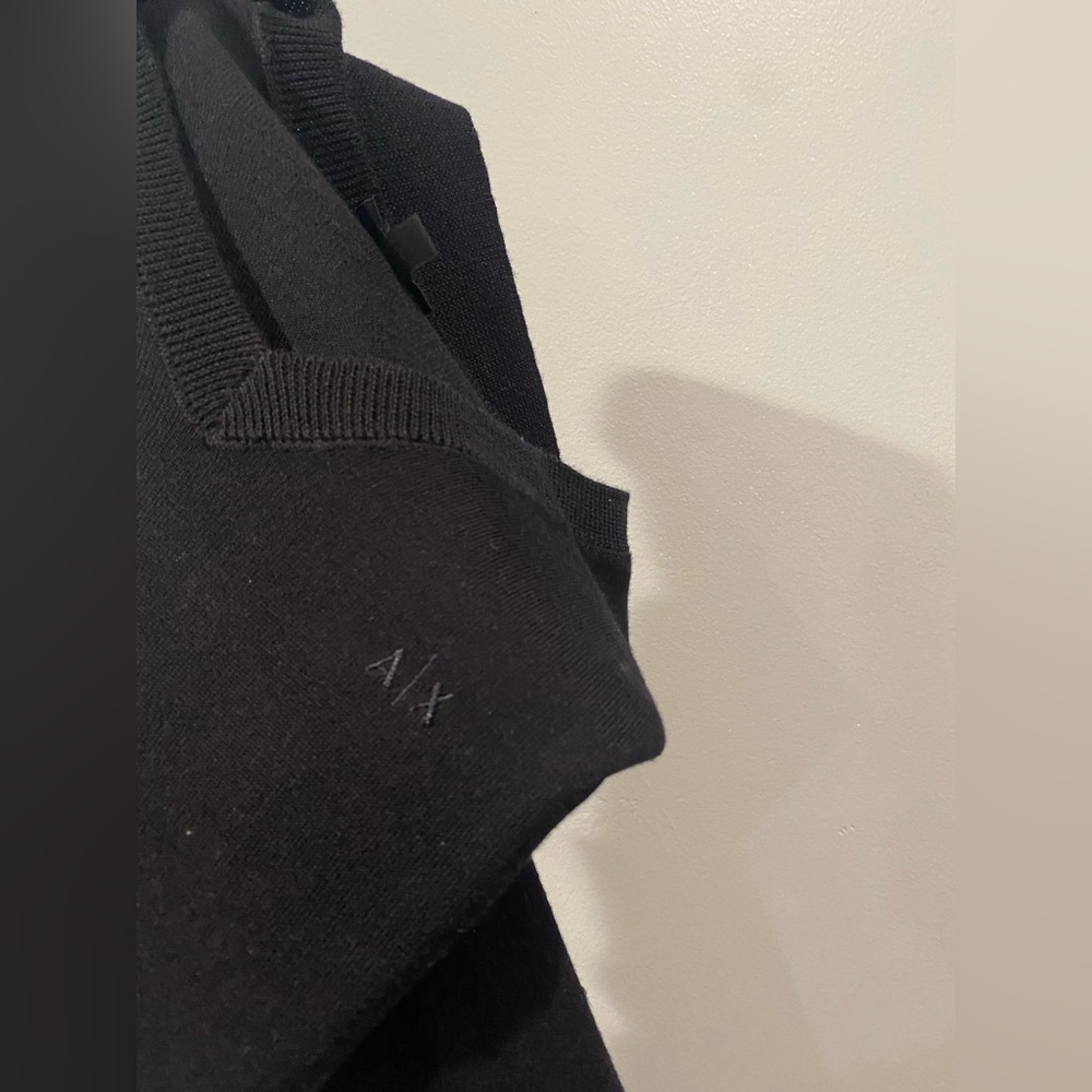 A|X armani exchange black v neck dress sweater